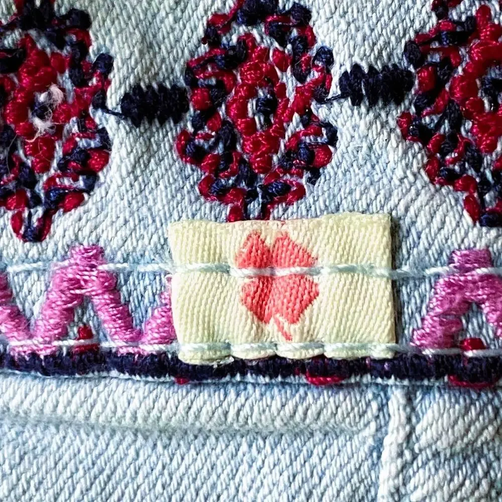 LUCKY BRAND Boho Denim Blue Jean Bohemian Embroidered Vest ~ Infant Baby Girl 2T